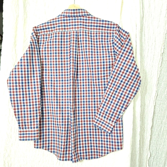 Croft & Barrow Easy Care Button-down Shirt Men's Sz L Blue Red Check Collared - Picture 2 of 10